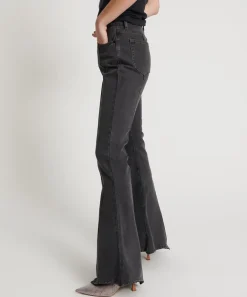 Denim Jeans|ONE TEASPOON Washed Black High Waist Trumpet Flare Jeans