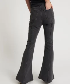 Denim Jeans|ONE TEASPOON Washed Black High Waist Trumpet Flare Jeans