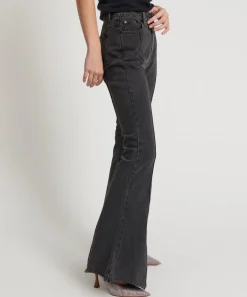 Denim Jeans|ONE TEASPOON Washed Black High Waist Trumpet Flare Jeans