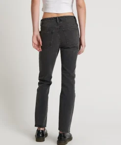 Denim Jeans|ONE TEASPOON Washed Black Stixx Low Waist Slim Straight Leg Denm Jeans