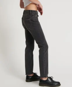 Denim Jeans|ONE TEASPOON Washed Black Stixx Low Waist Slim Straight Leg Denm Jeans
