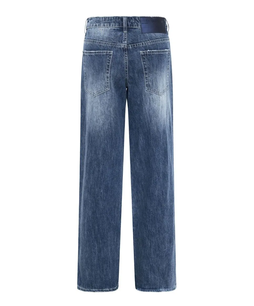 Denim Jeans|ONE TEASPOON Westland Blue Low Waist Riders Wide Leg Jeans