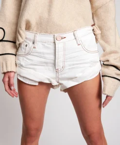 Denim Shorts|ONE TEASPOON White Beauty Bandits Denim Shorts