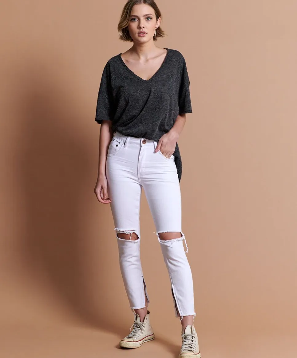 Denim Jeans|ONE TEASPOON White Beauty High Waist Freebirds