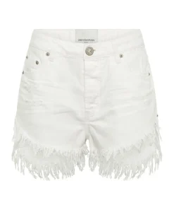 Denim Shorts|ONE TEASPOON White Beauty Outlaws Mid Length Denim Shorts