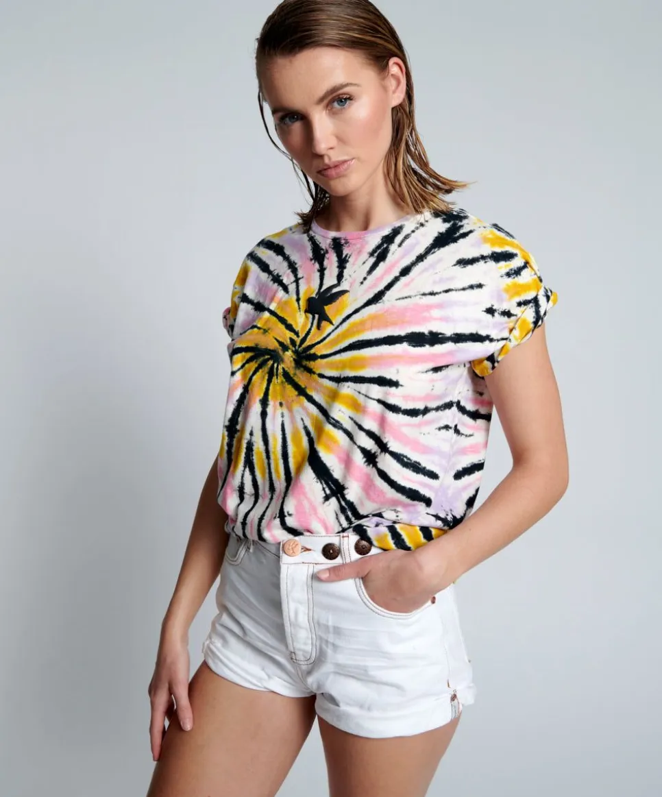 Denim Shorts|ONE TEASPOON White Beauty Studded High Waist Bandits