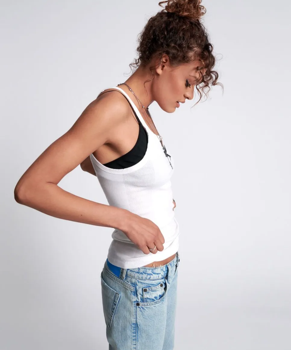 Tees & Tanks|ONE TEASPOON White Bower Bird Singlet