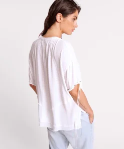 Tops|ONE TEASPOON White Laced Charleston Panel Tee