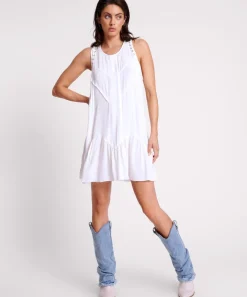 Mini Dresses|ONE TEASPOON White Laced Charleston Tiered Dress