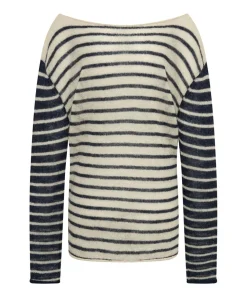 Tops|ONE TEASPOON Wide Neck Striped Mohair Sweater