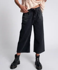 Denim Jeans|ONE TEASPOON Worn Black Bad Boys High Waist Wide Leg Jeans