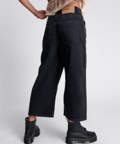 Denim Jeans|ONE TEASPOON Worn Black Bad Boys High Waist Wide Leg Jeans