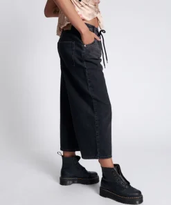 Denim Jeans|ONE TEASPOON Worn Black Bad Boys High Waist Wide Leg Jeans