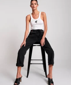 Denim Jeans|ONE TEASPOON Worn Black Sports Safari High Waist Relaxed Jeans