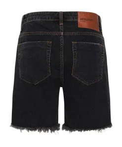 Denim Shorts|ONE TEASPOON Worn Black Stevies Long Length Boyfriend Shorts