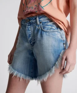 Denim Shorts|ONE TEASPOON Worn Out Hendrixe Frankies Long Length Denim Shorts