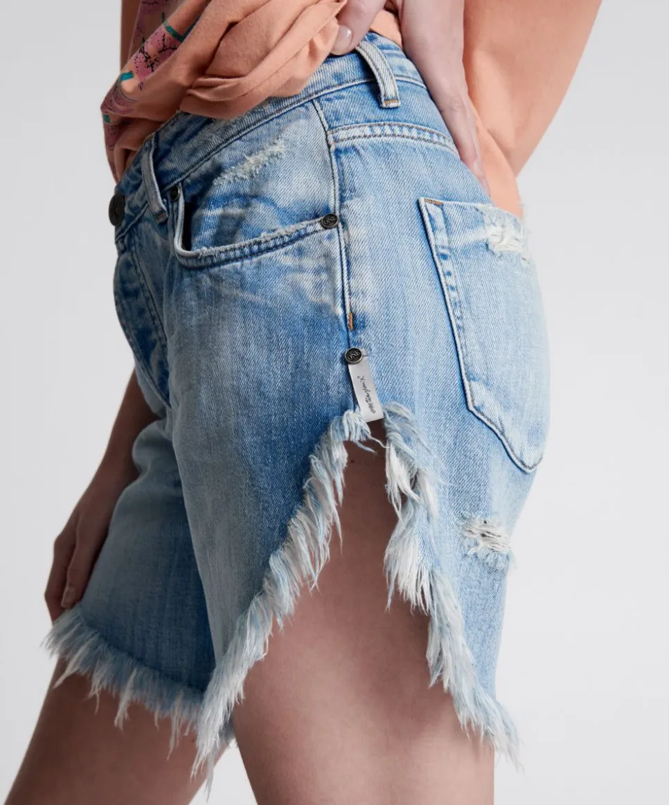 Denim Shorts|ONE TEASPOON Worn Out Hendrixe Frankies Long Length Denim Shorts