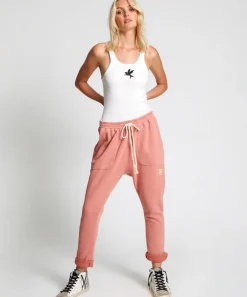 Bottoms|ONE TEASPOON Worn Pink Cargo Sweat Pants
