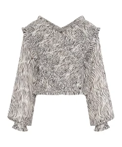 Tops|ONE TEASPOON Zebra Bardot Cross Over Top