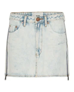 Denim Skirts|ONE TEASPOON Zipped Florence Vanguard Mid Rise Relaxed Denim Mini Skirt